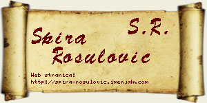 Spira Rošulović vizit kartica